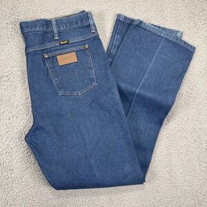 Wrangler Jeans Men 40x34 (fit 38x34) Blue Rigid Cowboy Cut Slim Western Made USA